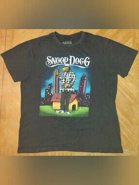 Snoop Dog West Coast Rap T-shirt Official Joe Cool Short Sleeve Black Tee Sz L